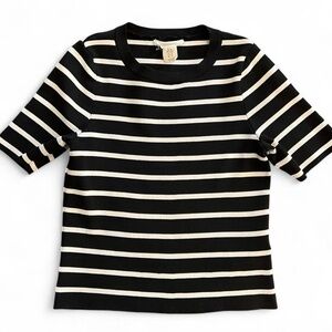 Happily Grey Black and White Striped T-Shirt